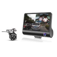 3 Lens 4 '' LCD FHD 1080p 170 Wide Angle Dashboard Camera Recorder Car Dash Cam Car DVR Dash Cam Video Recorder Rearview Camera